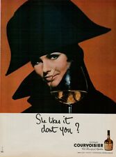 1967 Courvoisier Brandy of Napoleon Woman Model Battle Hat Vintage Print Ad picture