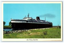 c1960 Car Ferry Spartan Entering Harbor Steamer Ludington Michigan MI Postcard picture