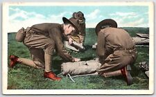 WW1 Postcard Army Soldiers Packing Kit Illustrated Postal Card Co New York  picture