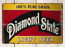 1950s DIAMOND STATE BEER liquor drink club bar metal tin sign living room decor picture