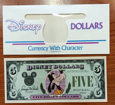 Disney Dollars 1987 Goofy Mark Twain Paddle Boat $5 MINT Low Serial Number w/env picture