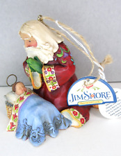 Jim Shore Heartwood Creek SANTA WITH BABY JESUS Praying 4013899 Ornament Figure picture