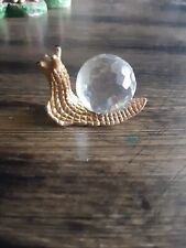Vintage 1980s Swarovski Crystal And Gold-plated Metal Snail Miniature Figurine picture