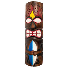 Polynesian Carved Tiki God Mask Surfboard Design, 19.5