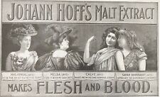 1898 JOHANN HOFF'S Vtg Quackery Print Ad~Madge Kendal,Emma Calve,Sarah Bernhardt picture