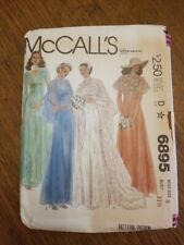 McCall's Pattern 6895 Misses Bridal Gown Bridesmaid Dress & Cape Size 8 Bst 31.5 picture