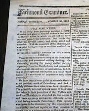 Rare CONFEDERATE CAPITAL Richmond VA Virginia Civil War 1864 Rebel Newspaper picture