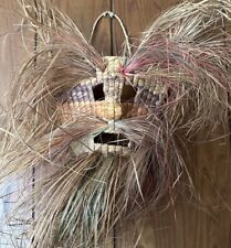 Handcrafted Woven Mask Wicker Rattan Mexican Festival Mask Vintage VTG picture