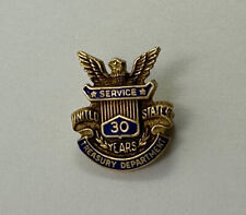 Vintage Treasury Department 30 Year Service Award Pin 10K Gold Filled picture