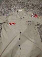 Vintage Boy Scouts Button Up With Patches Chippewa Lodge Size Large picture