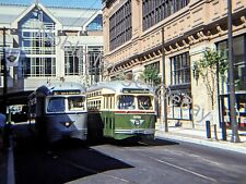 1995 SEPTA 2732 Trolley & 2728 Philadelphia Convention Center Kodachrome Slide picture