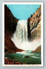 Yellowstone WY-Wyoming, Great Fall Below, Yellowstone Park, Vintage Postcard picture