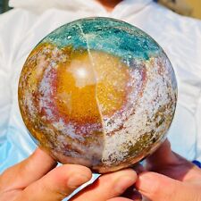 3.53Lb Large Natural Colourful Ocean Jasper Quartz Crystal Sphere Ball Healing picture