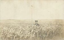 Postcard RPPC C-1910 Larimore North Dakota Measuring Wheatfield 24-5497 picture