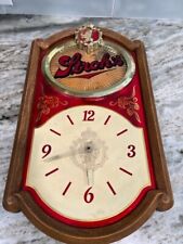 Stroh's Beer Wall Clock WORKS Vintage picture