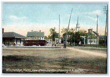 c1910's Winchendon MA, View Of Winchendon Showing R.R. Station Antique Postcard picture