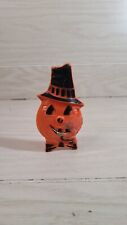 Vtg Halloween Pumpkin Jack O  Lantern Plastic Cake Topper Decoration Lollipop picture