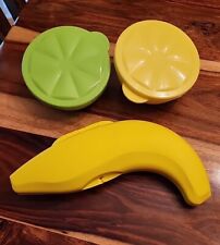 Tupperware Forget-Me-Not Fruit Storage Container, Banana & Citrus, Set Of 3 picture