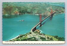 6x4 inch unposted postcard Aerial view of THE GOLDEN GATE BRIDGE, CALIFORNIA picture