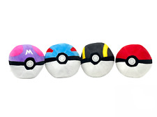 4PCS Complete Pokémon Plush Toys 4' Pokeball, MasterBall, UltraBall and GreatBal picture