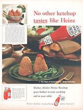1961 Heinz Tomato Ketchup Vintage Print Ad Ham Croquettes Dinner Table Cooking picture