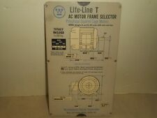 WESTINGHOUSE Life-Line T AC Motor Frame Selector Chart 1965 Polyphase Slide Rule picture