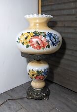 Vintage EF & EF Gone with the Wind Hurricane Parlor Floral Glass Table Lamp picture