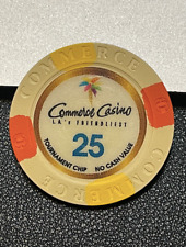 $25 COMMERCE NCV NO CAH VALUE CASINO POKER CHIP CALIFORNIA picture