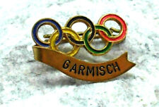 1936 Garmisch Partenkirchen Germany IV Winter Olympic Rings Enamel Brooch Pin picture