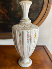 Royal Worcester 1800 Hand Painted Porcelain Vase Non Repeating Floral Columns picture