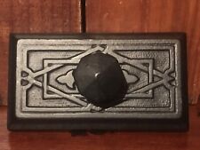 Antique 19C Victorian Desk Accessory Black Cast Iron Paperweight with Knob AAFA picture