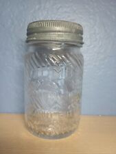 Vintage 1lb Jumbo Peanut Butter Jar with Zinc & Glass Kerr Lid Elephant Front picture