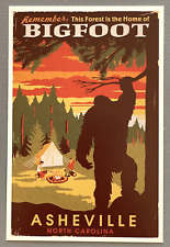 Asheville, North Carolina - Home of Bigfoot - Lantern Press Postcard picture