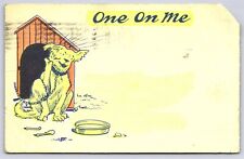 Comic Card, One on Me, Dog Scratching Off Fleas, Red Doghouse, DB 1908 picture