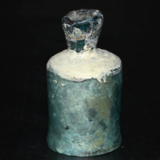 Ancient Roman Glass Bottle with Iridescent Blue Patina Circa 3rd Century AD picture