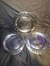 Indianapolis Motor Speedway Pewter Plate Collectible Lot Of 3 1982, 1983, 1984 picture