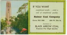 c1930s Chicago Illinois Reiner Coal Co ad blotter - Black Arrow Coal picture