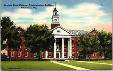 Vtg 1930's Virginia State College Administration Building Petersburg VA Postcard picture
