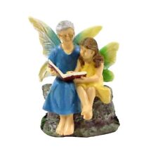 Mini Fairy Girl Grandma Reading Figurine Garden Accessory Outdoor Decor Ornament picture