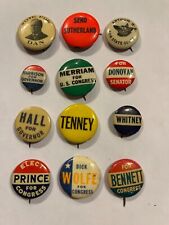 1896 - 1940 era STATE & FEDERAL CAMPAIGN BUTTON COLLECTION C picture