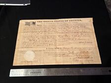 1860 President - James Buchanan - ￼Signed Land Grant For Officers Soldiers ￼ picture
