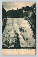Ithaca NY-New York, Main Falls In Fall Creek Gorge, Antique Vintage Postcard picture