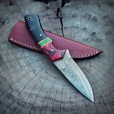 9” Handmade Damascus Hunting Tactical Fixed Blade Knife Resin Handle Skinner picture