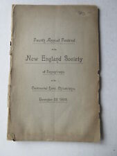 Fourth Annual Festival New England Socity of Pennsylvania Continental Hotel 1884 picture