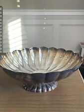 Antique Collectible REED & BARTON Large Scalloped Oval Shell Bowl Serving Bow picture