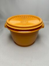 Vintage Tupperware 886-12 Orange Servalier Food Storage Container Sunburst Lid picture