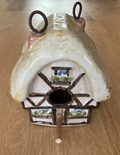 Louisville Stoneware ~ Outdoor Bird House ~ English Thatched Roof Cottage picture