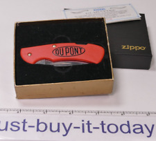 ZIPPO KNIFE ZYTEL SALESMAN SAMPLE ZIPPO LOGO MINT IN BOX Orange with Dupont Logo picture
