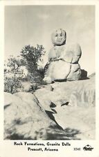 Prescott AZ~Rock Formations Granite Dells~Head of Stone 1945 Real Photo Postcard picture