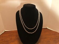 Vintage  Designer Signed Hobe Heavy Silver Ball Bead Layered Necklace; 24 in picture